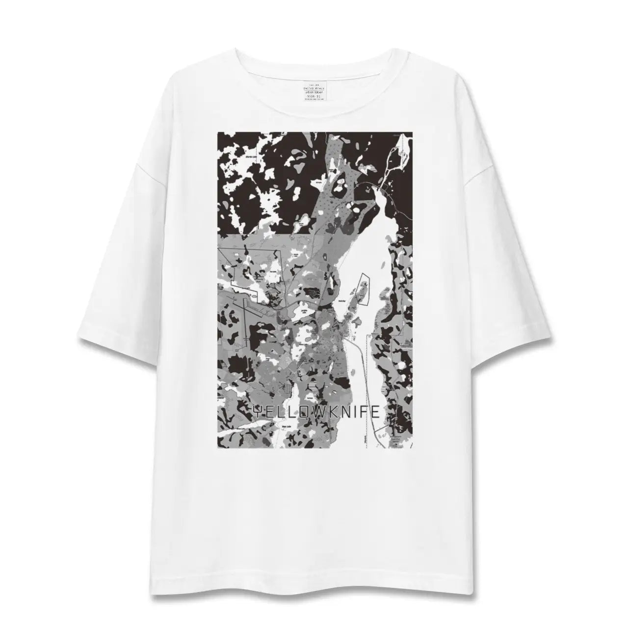 【イエローナイフ(カナダ)】地図柄ビッグシルエットTシャツ