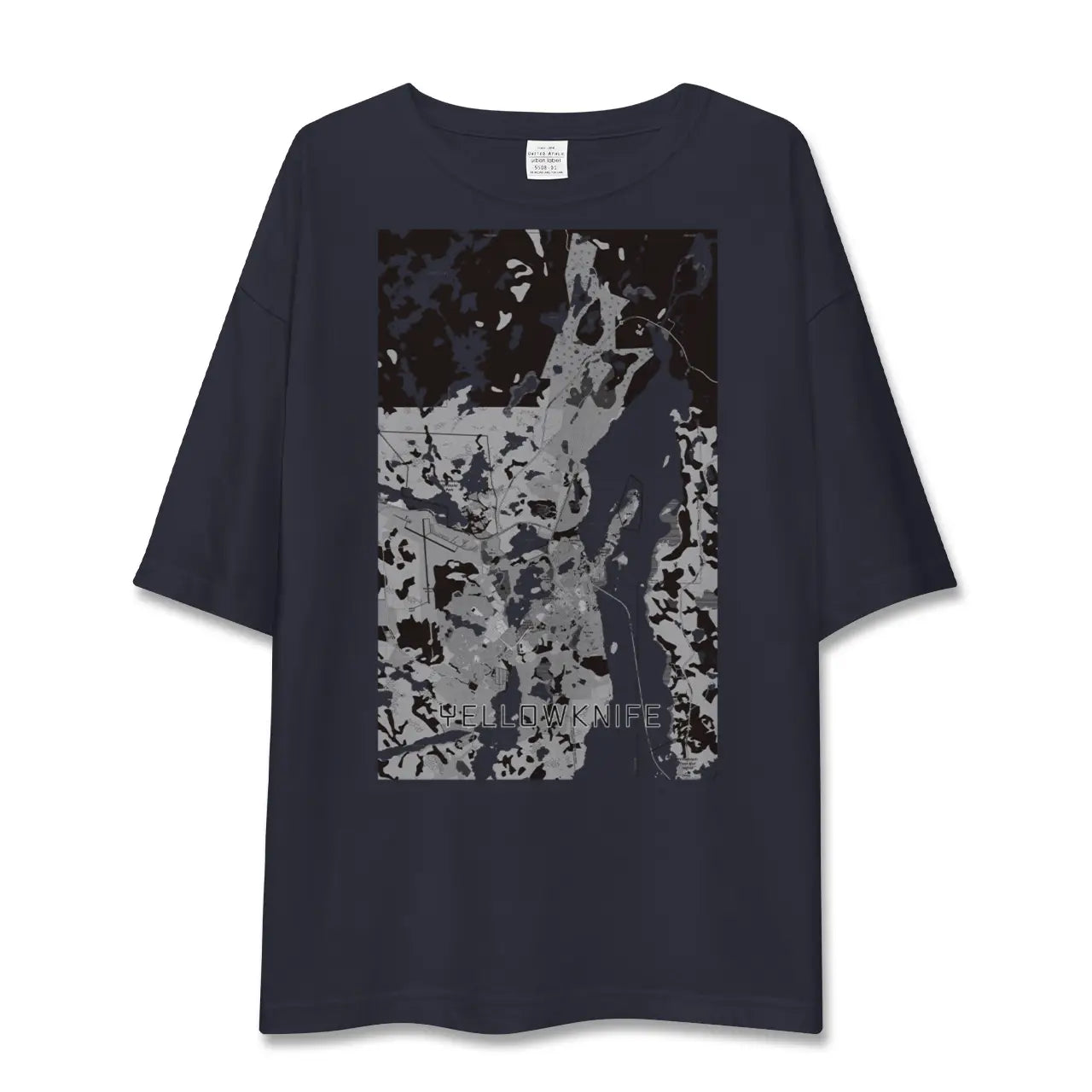 【イエローナイフ(カナダ)】地図柄ビッグシルエットTシャツ