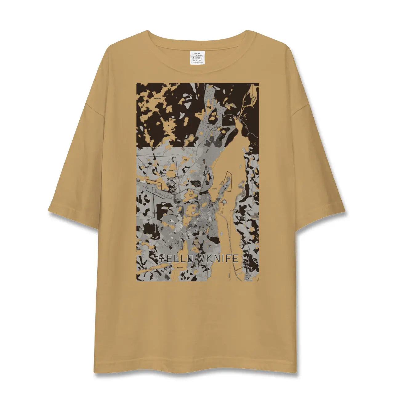 【イエローナイフ(カナダ)】地図柄ビッグシルエットTシャツ