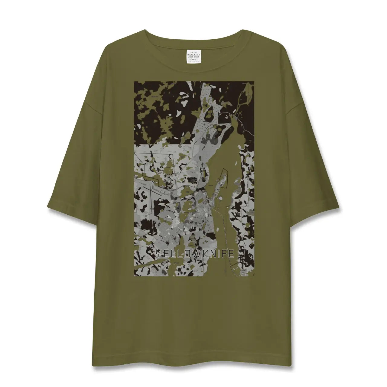 【イエローナイフ(カナダ)】地図柄ビッグシルエットTシャツ