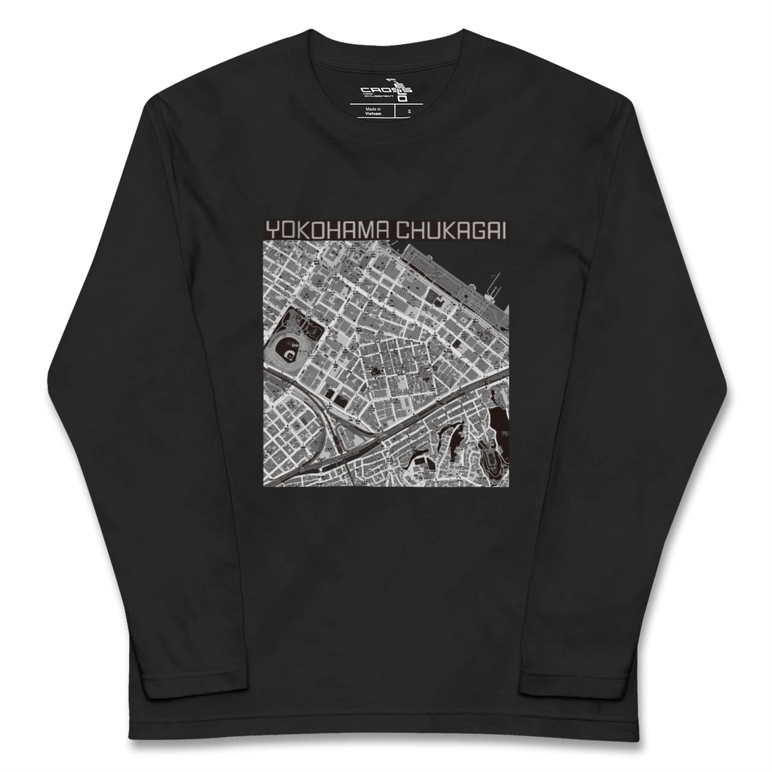 【横浜中華街(神奈川県)】地図柄ロングスリーブTシャツ
