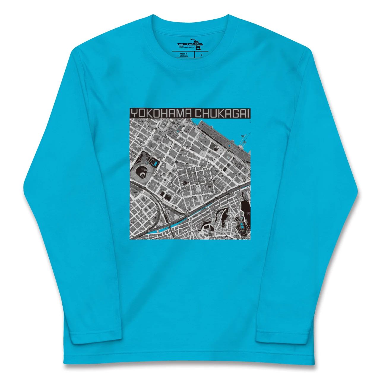【横浜中華街(神奈川県)】地図柄ロングスリーブTシャツ