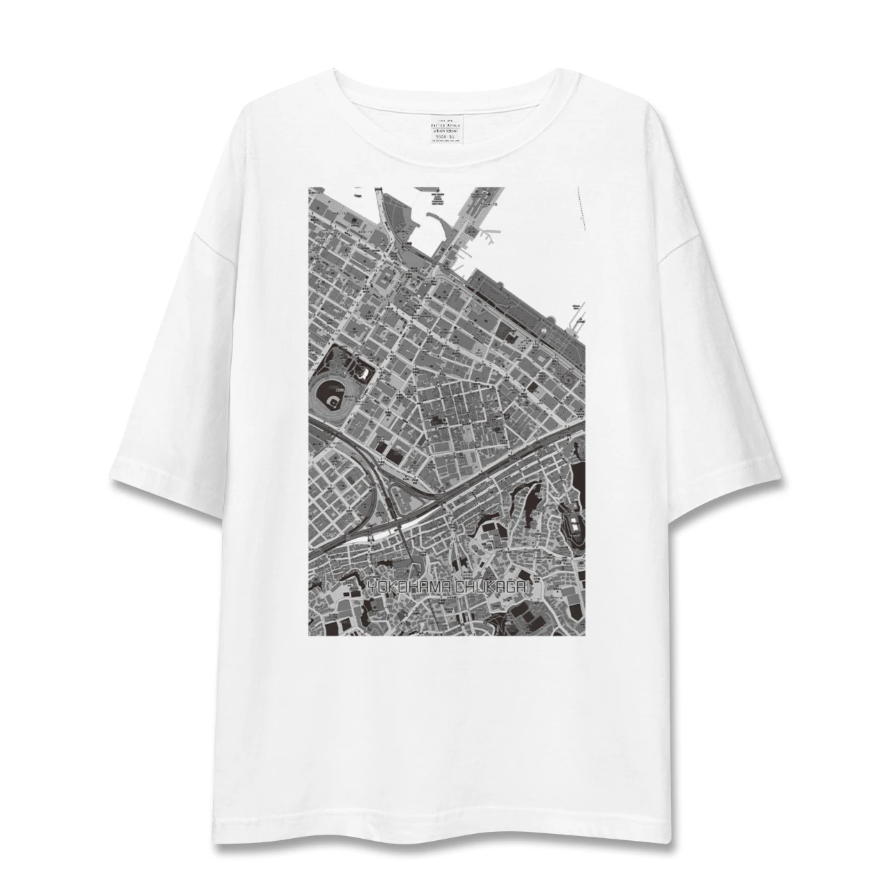 【横浜中華街(神奈川県)】地図柄ビッグシルエットTシャツ