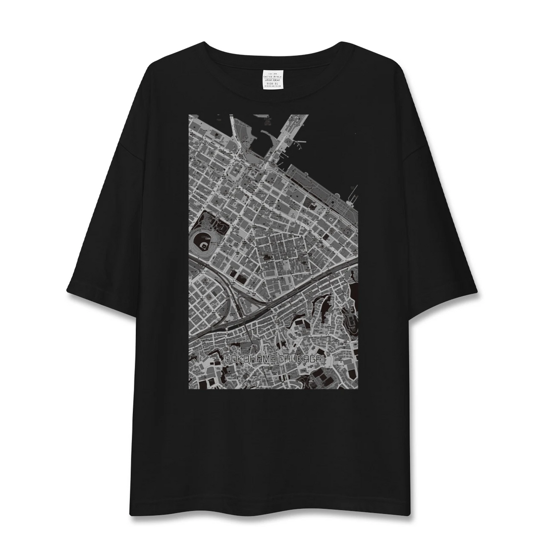 【横浜中華街(神奈川県)】地図柄ビッグシルエットTシャツ