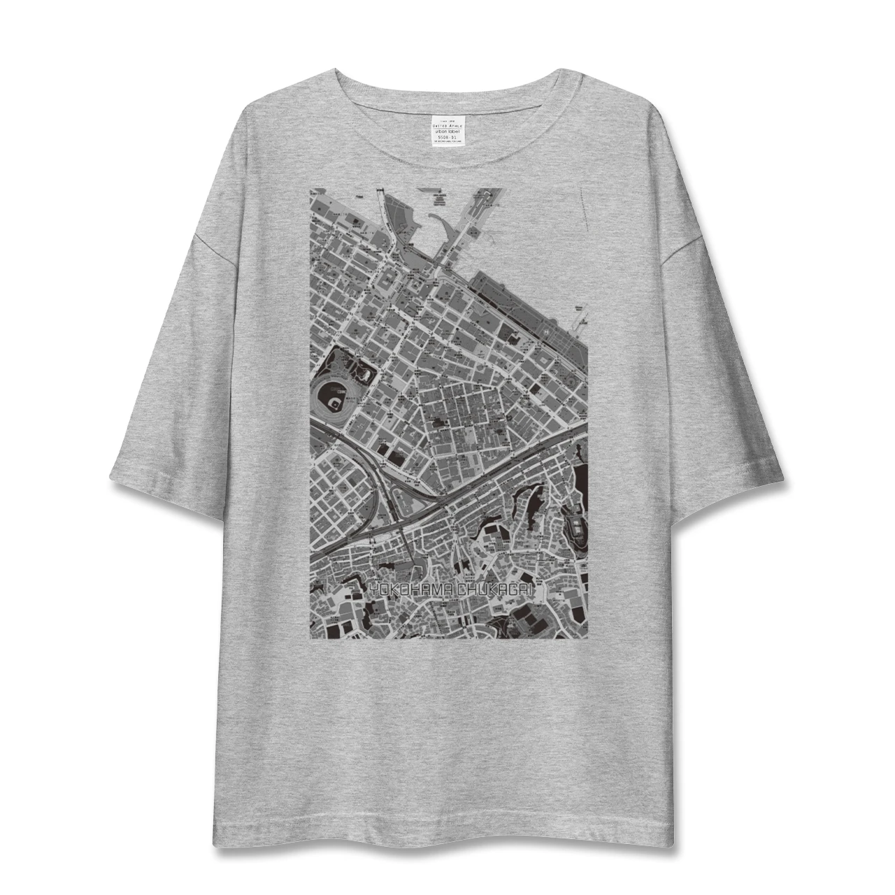 【横浜中華街(神奈川県)】地図柄ビッグシルエットTシャツ