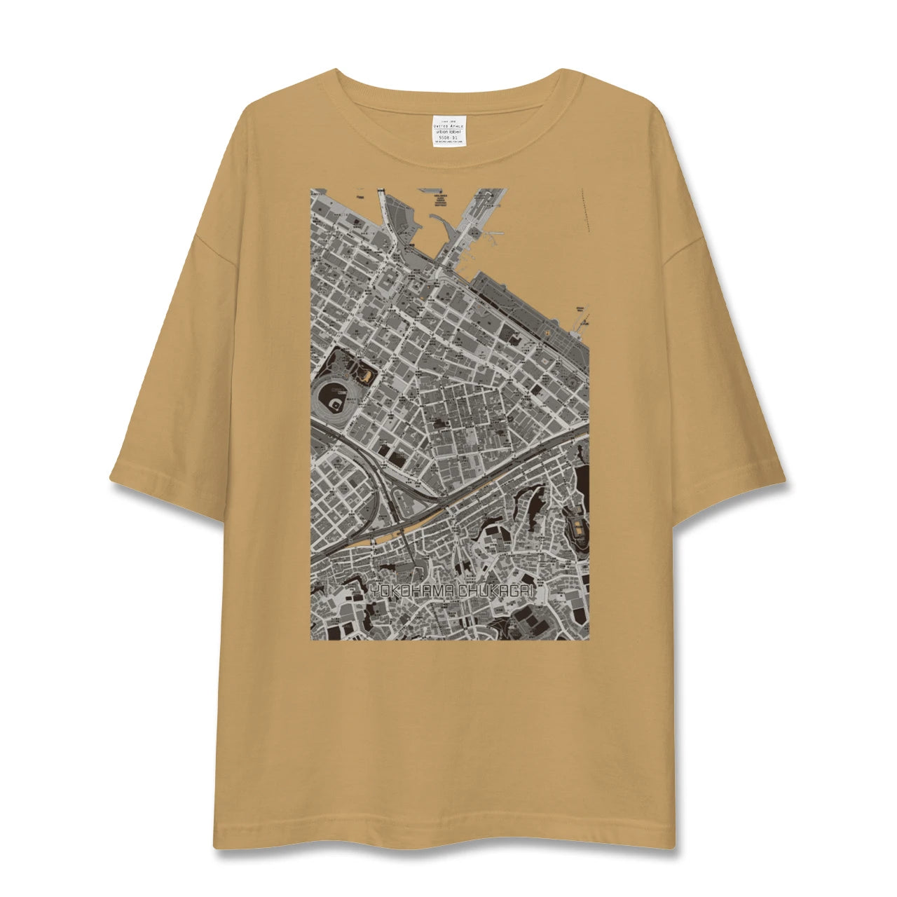 【横浜中華街(神奈川県)】地図柄ビッグシルエットTシャツ