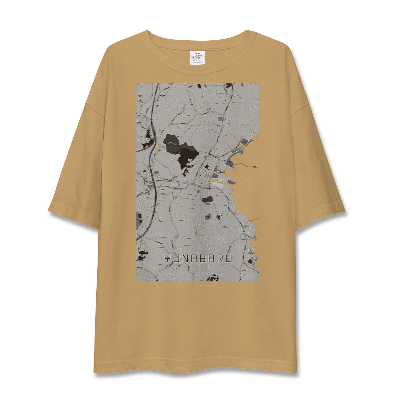 【与那原(沖縄県)】地図柄ビッグシルエットTシャツ