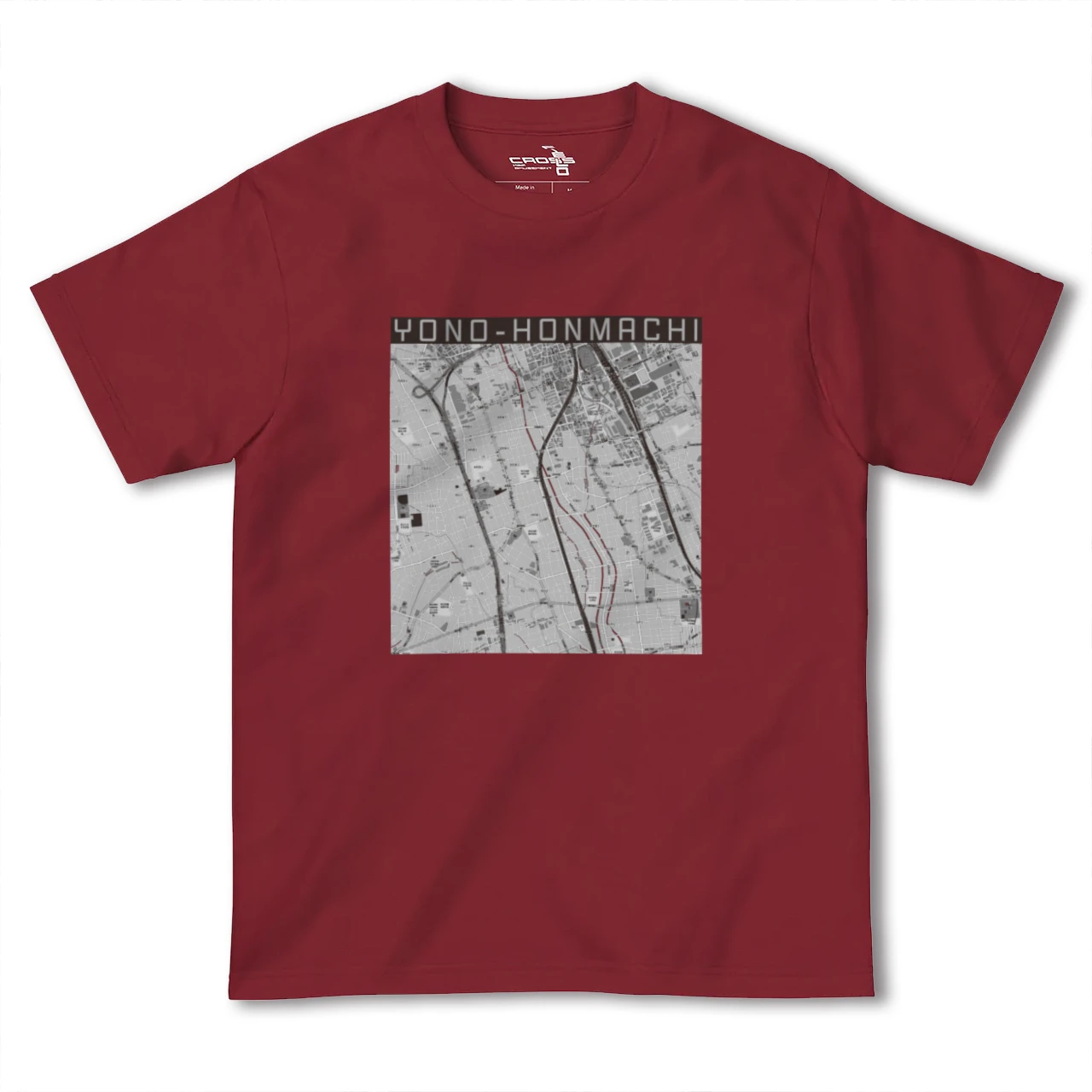 【与野本町(埼玉県)】地図柄ヘビーウェイトTシャツ