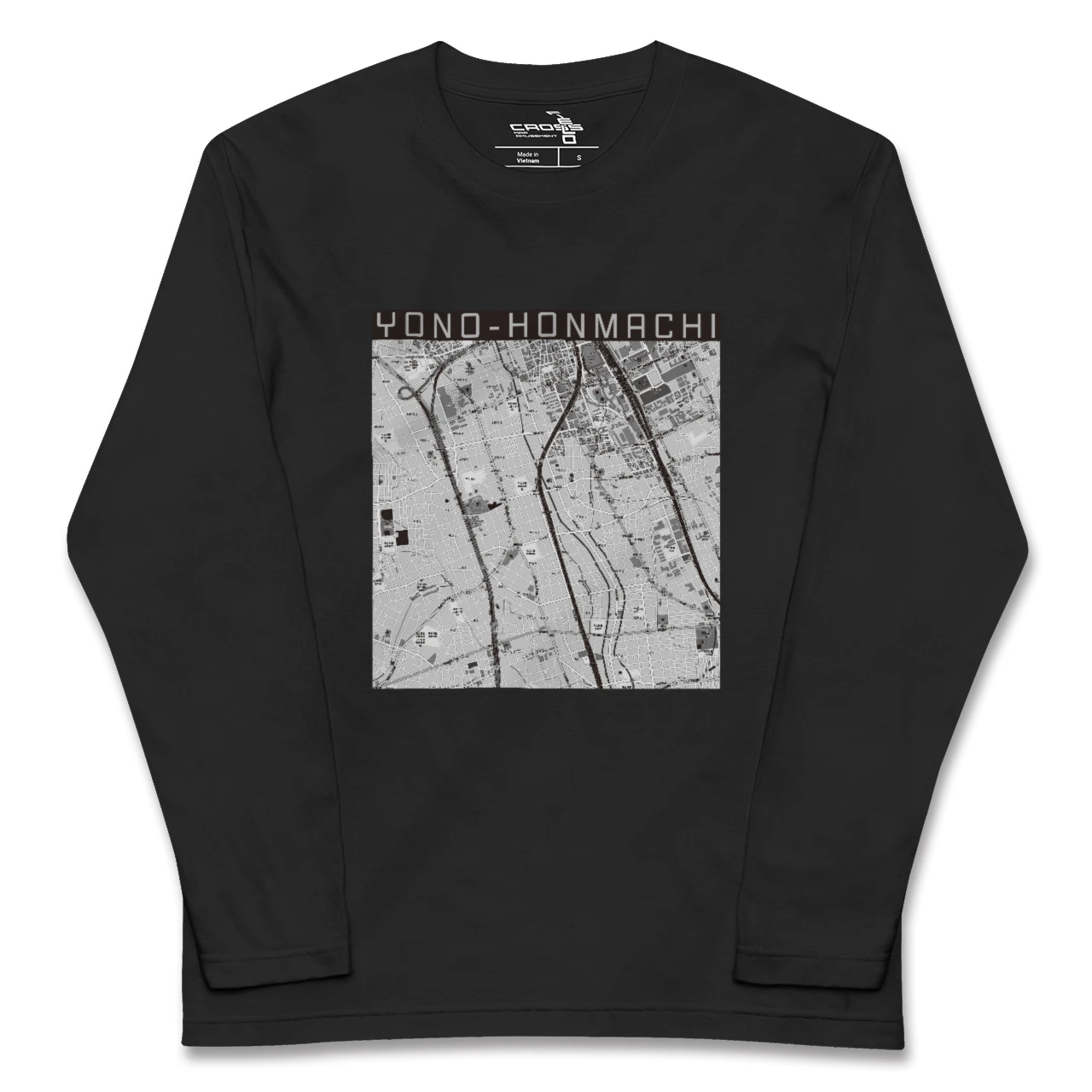 【与野本町(埼玉県)】地図柄ロングスリーブTシャツ