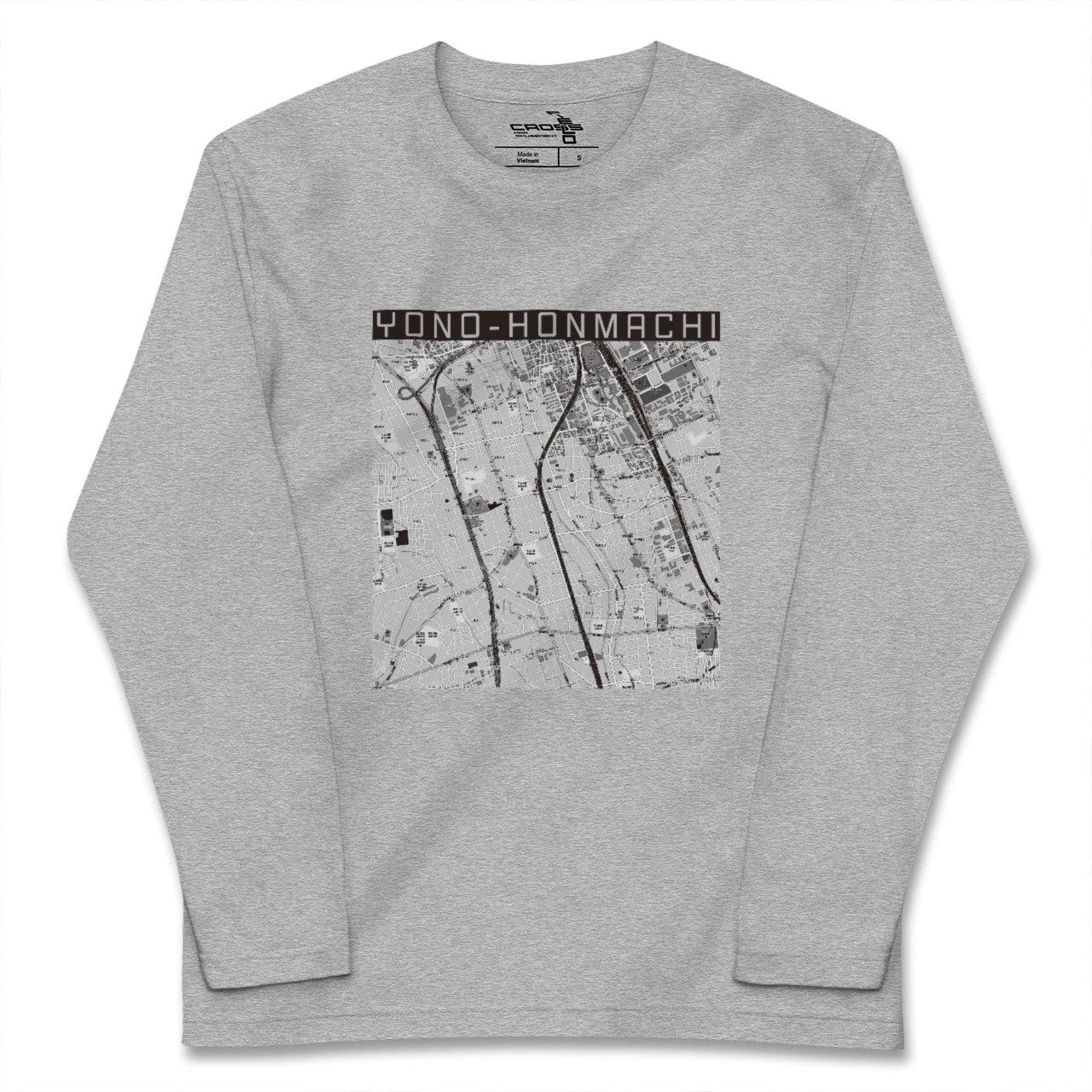 【与野本町(埼玉県)】地図柄ロングスリーブTシャツ