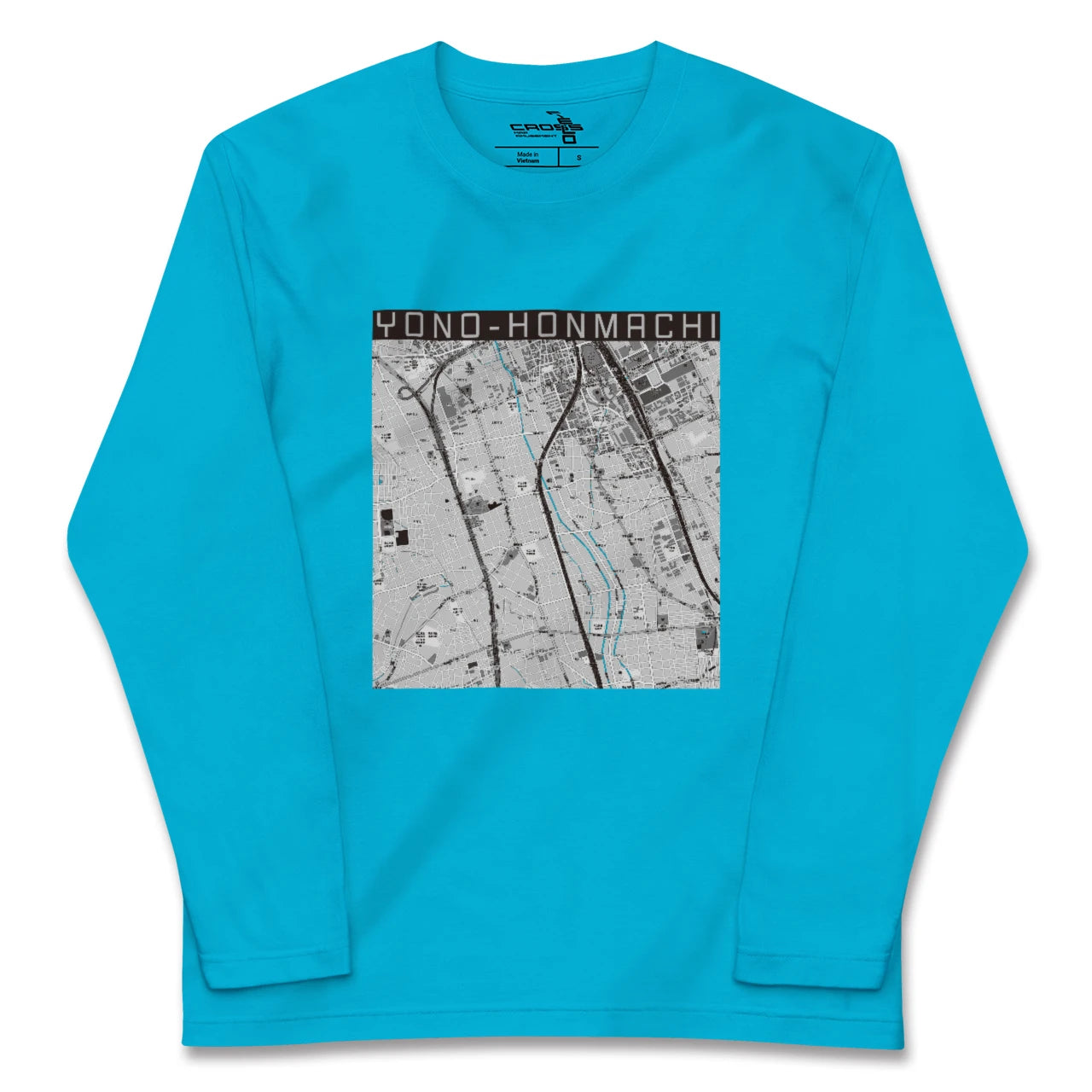 【与野本町(埼玉県)】地図柄ロングスリーブTシャツ