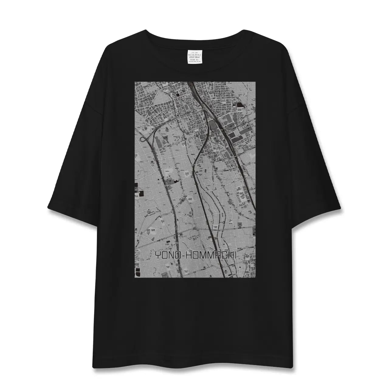 【与野本町(埼玉県)】地図柄ビッグシルエットTシャツ