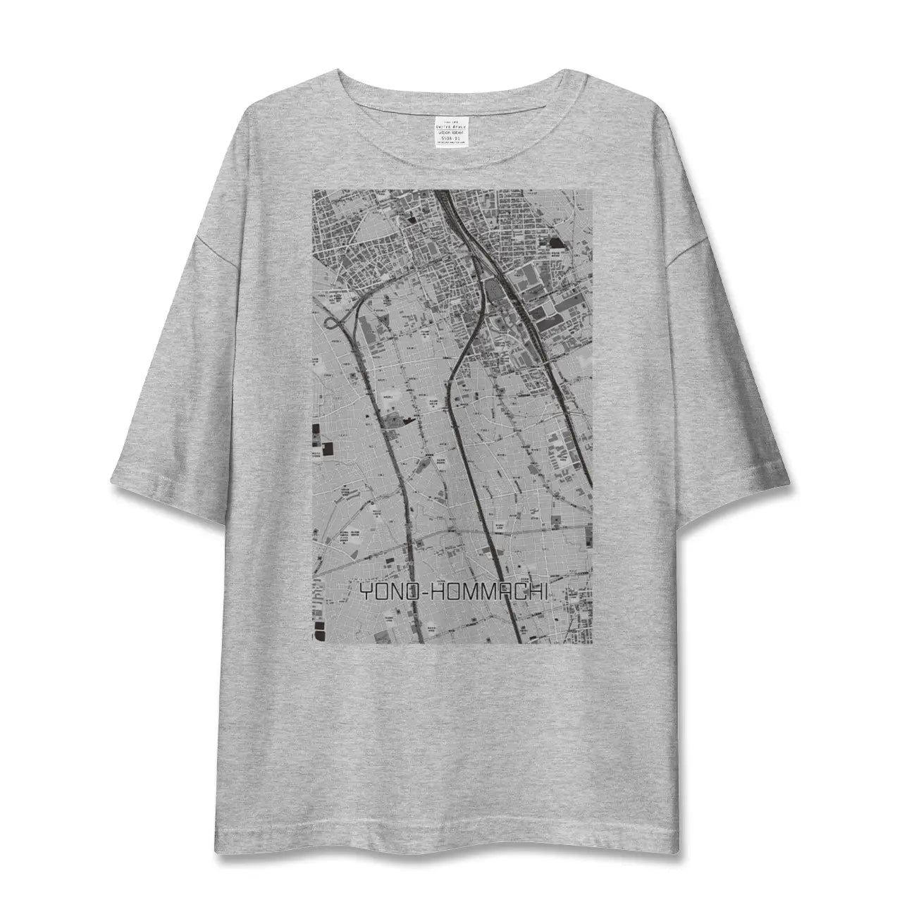 【与野本町(埼玉県)】地図柄ビッグシルエットTシャツ