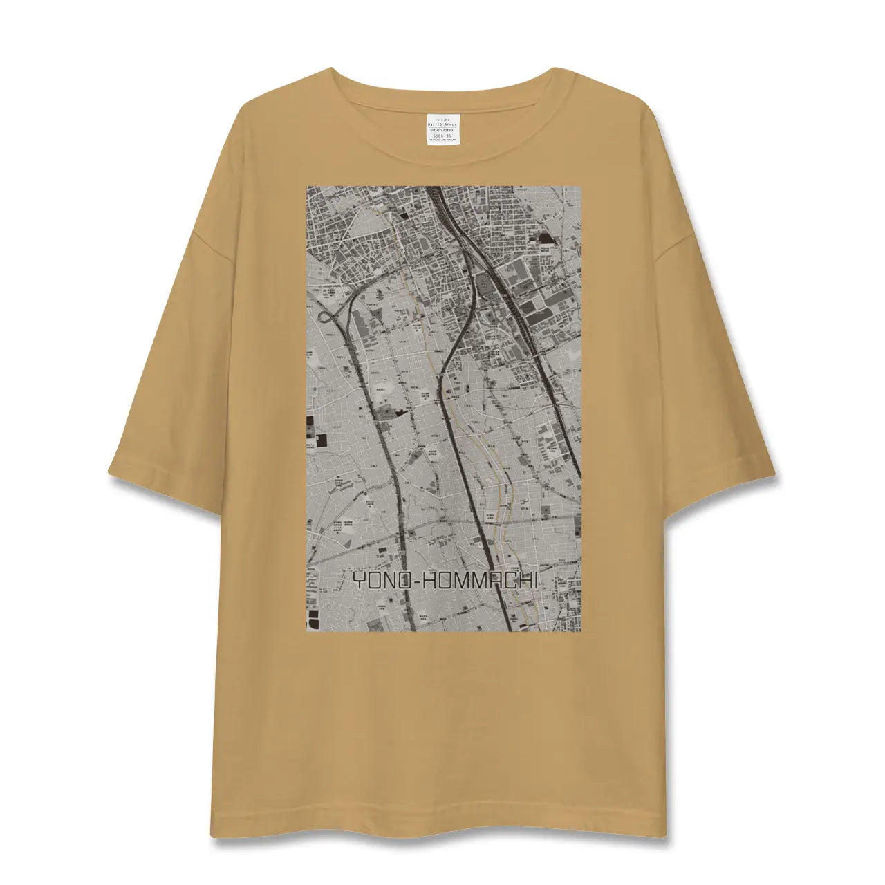 【与野本町(埼玉県)】地図柄ビッグシルエットTシャツ