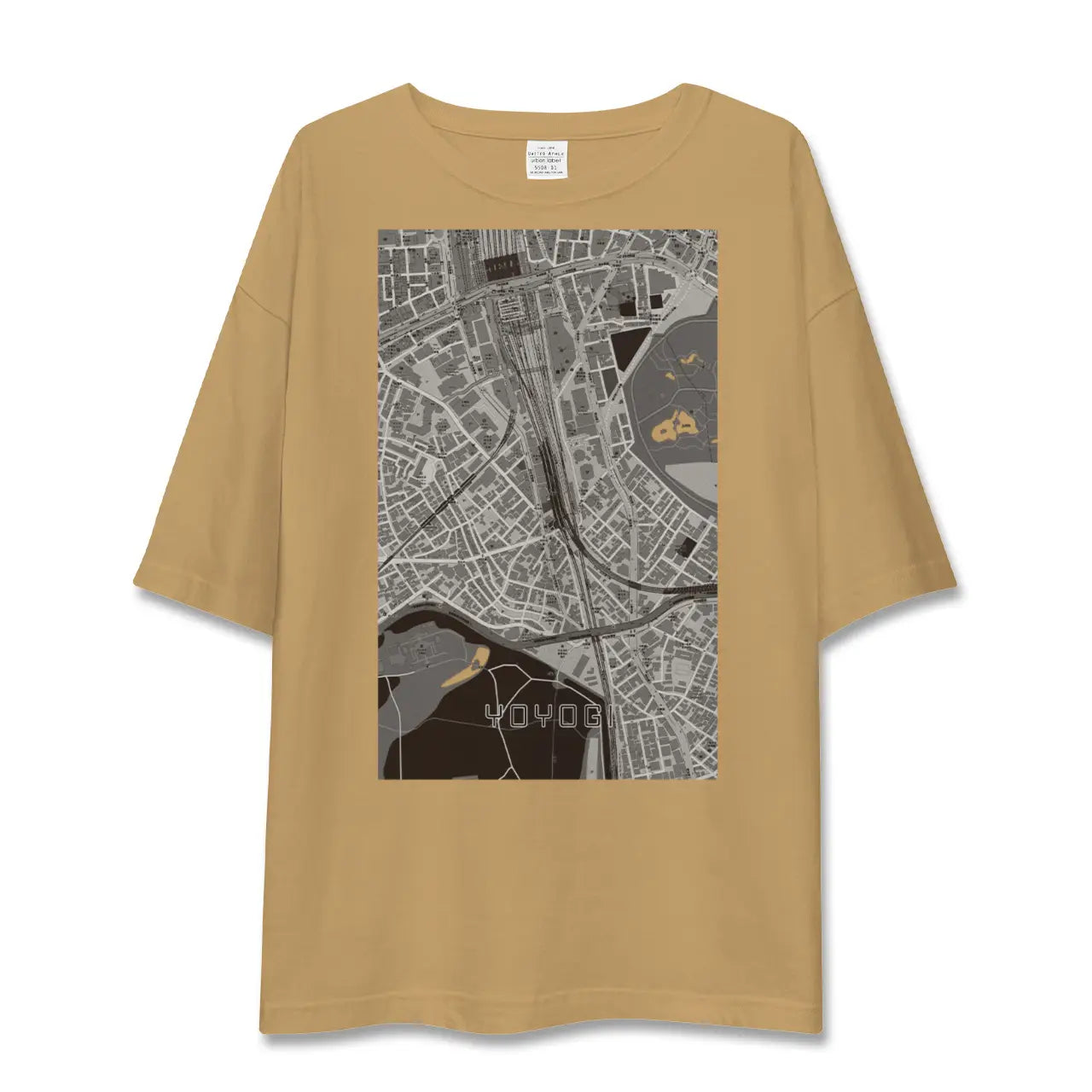 【代々木2(東京都)】地図柄ビッグシルエットTシャツ