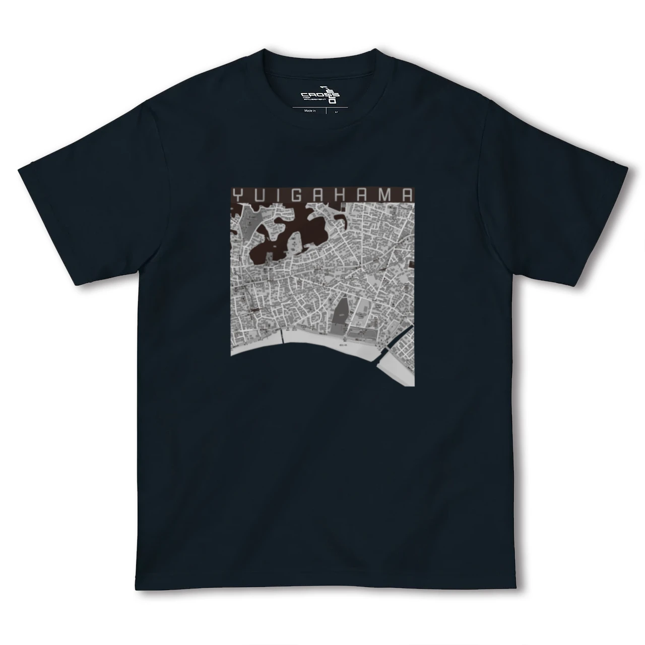 【由比ヶ浜(神奈川県)】地図柄ヘビーウェイトTシャツ