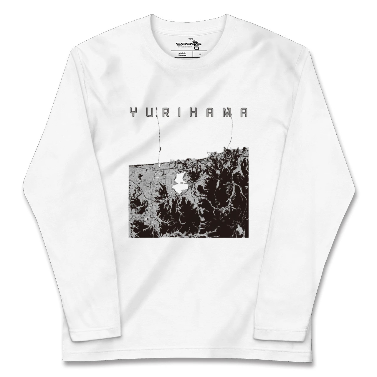 【湯梨浜(鳥取県)】地図柄ロングスリーブTシャツ