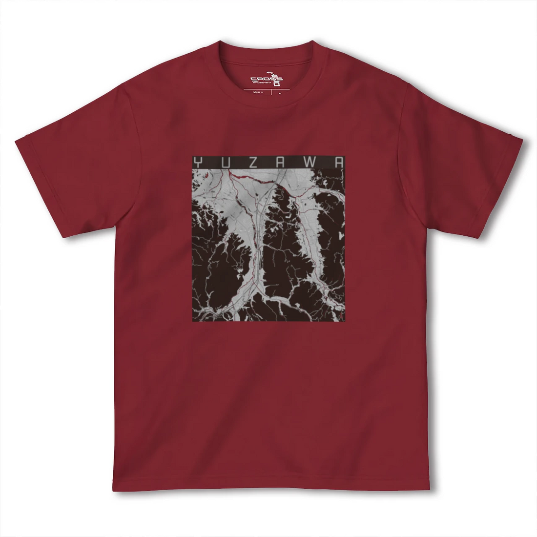 【湯沢(秋田県)】地図柄ヘビーウェイトTシャツ