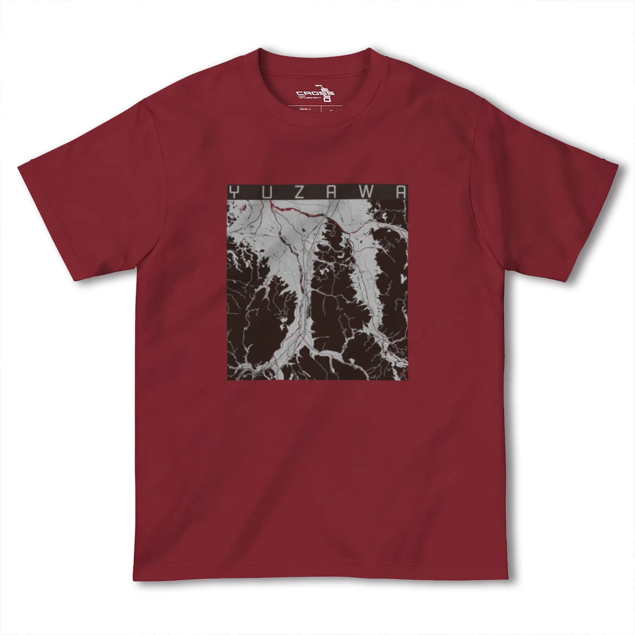 【湯沢(秋田県)】地図柄ヘビーウェイトTシャツ
