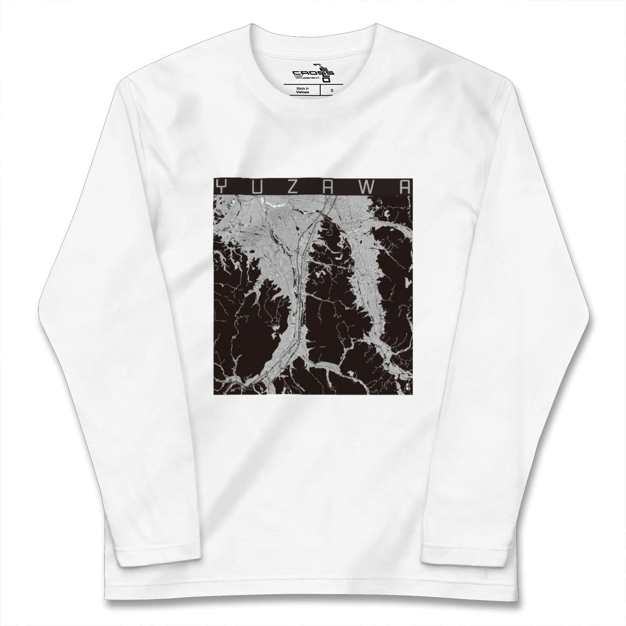 【湯沢(秋田県)】地図柄ロングスリーブTシャツ