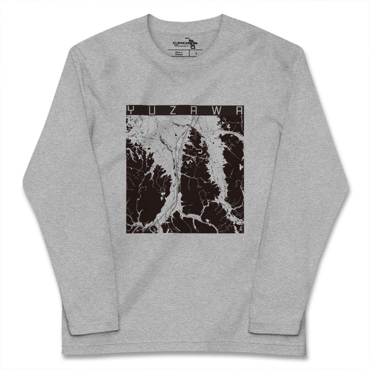 【湯沢(秋田県)】地図柄ロングスリーブTシャツ