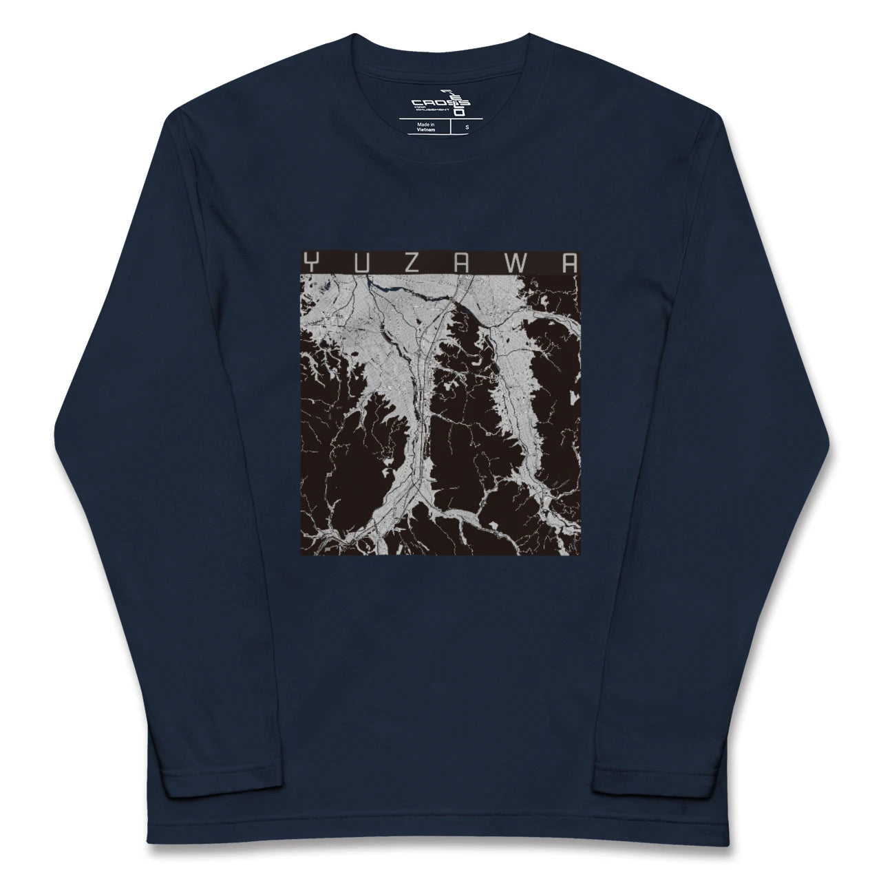 【湯沢(秋田県)】地図柄ロングスリーブTシャツ