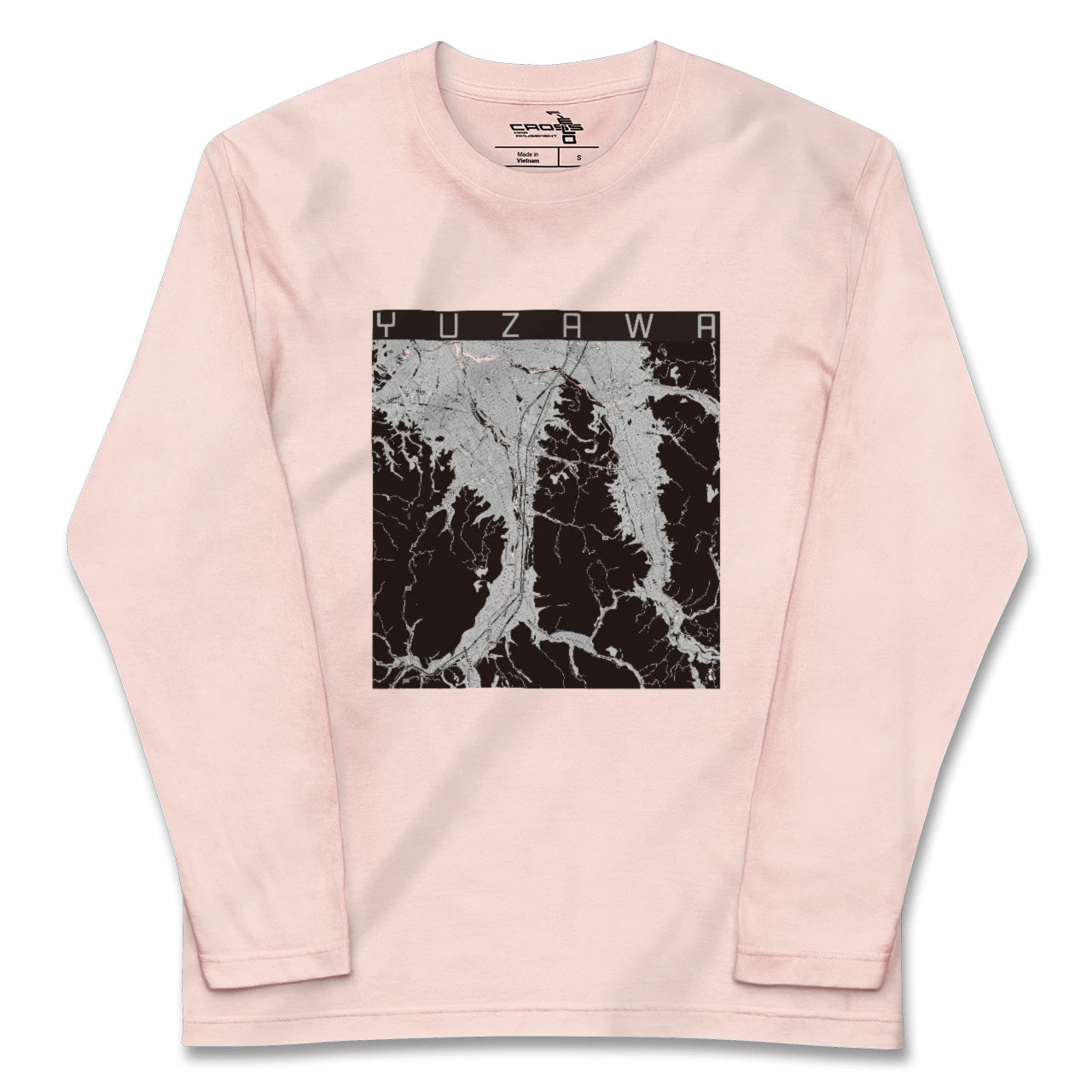 【湯沢(秋田県)】地図柄ロングスリーブTシャツ