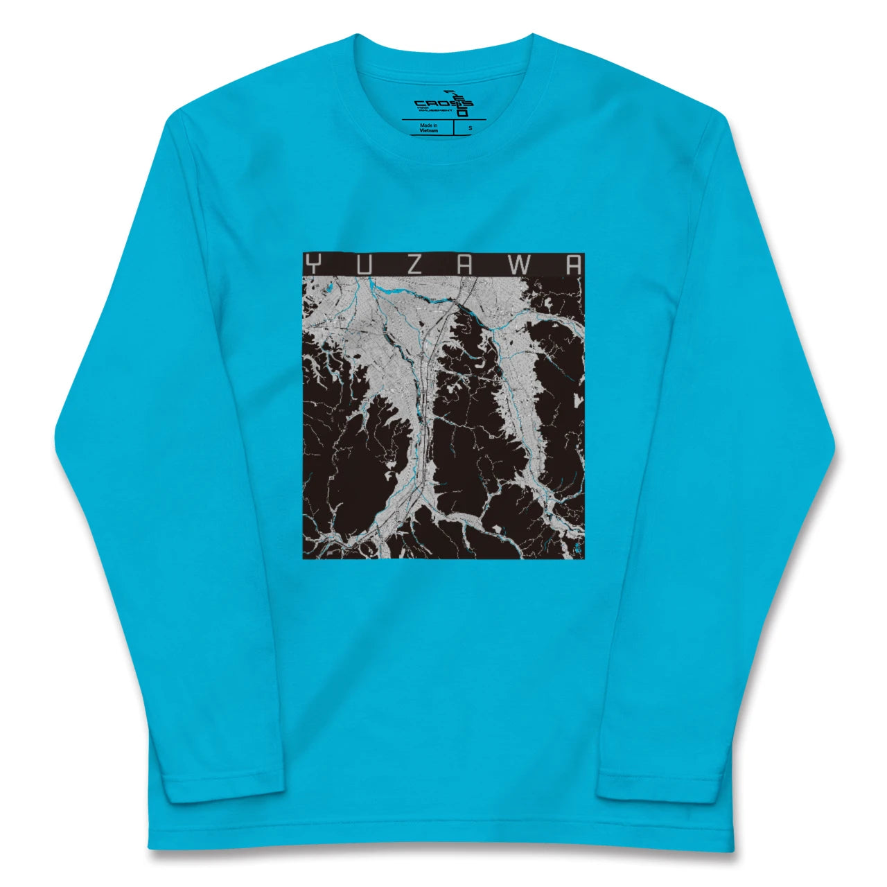【湯沢(秋田県)】地図柄ロングスリーブTシャツ