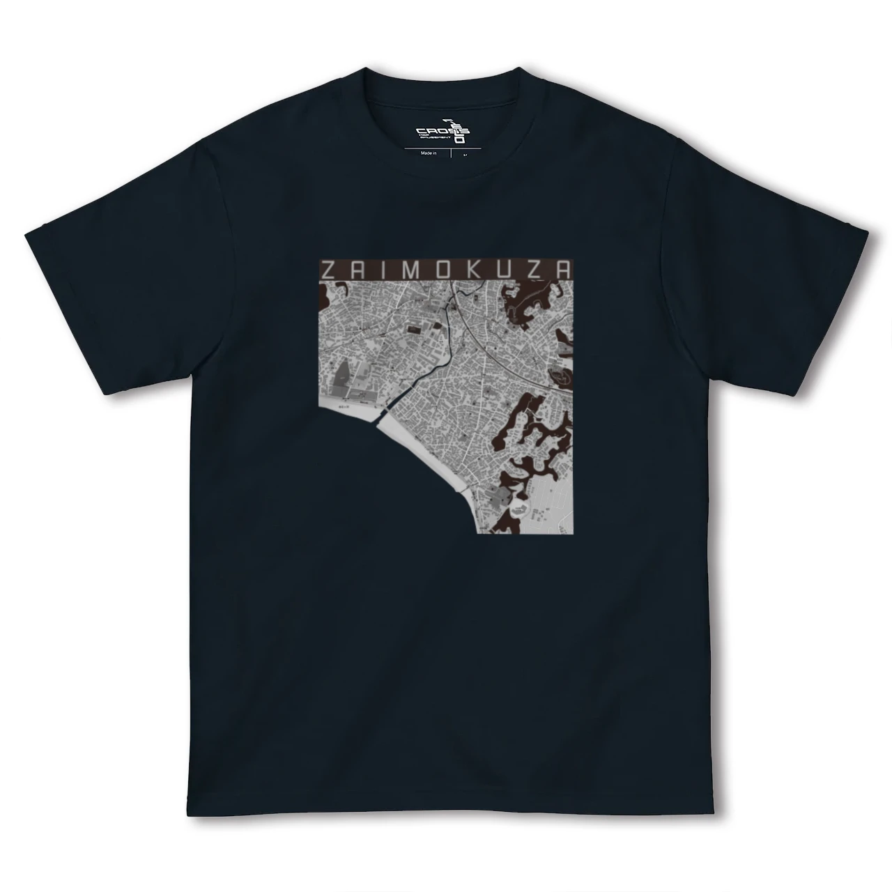 【材木座(神奈川県)】地図柄ヘビーウェイトTシャツ