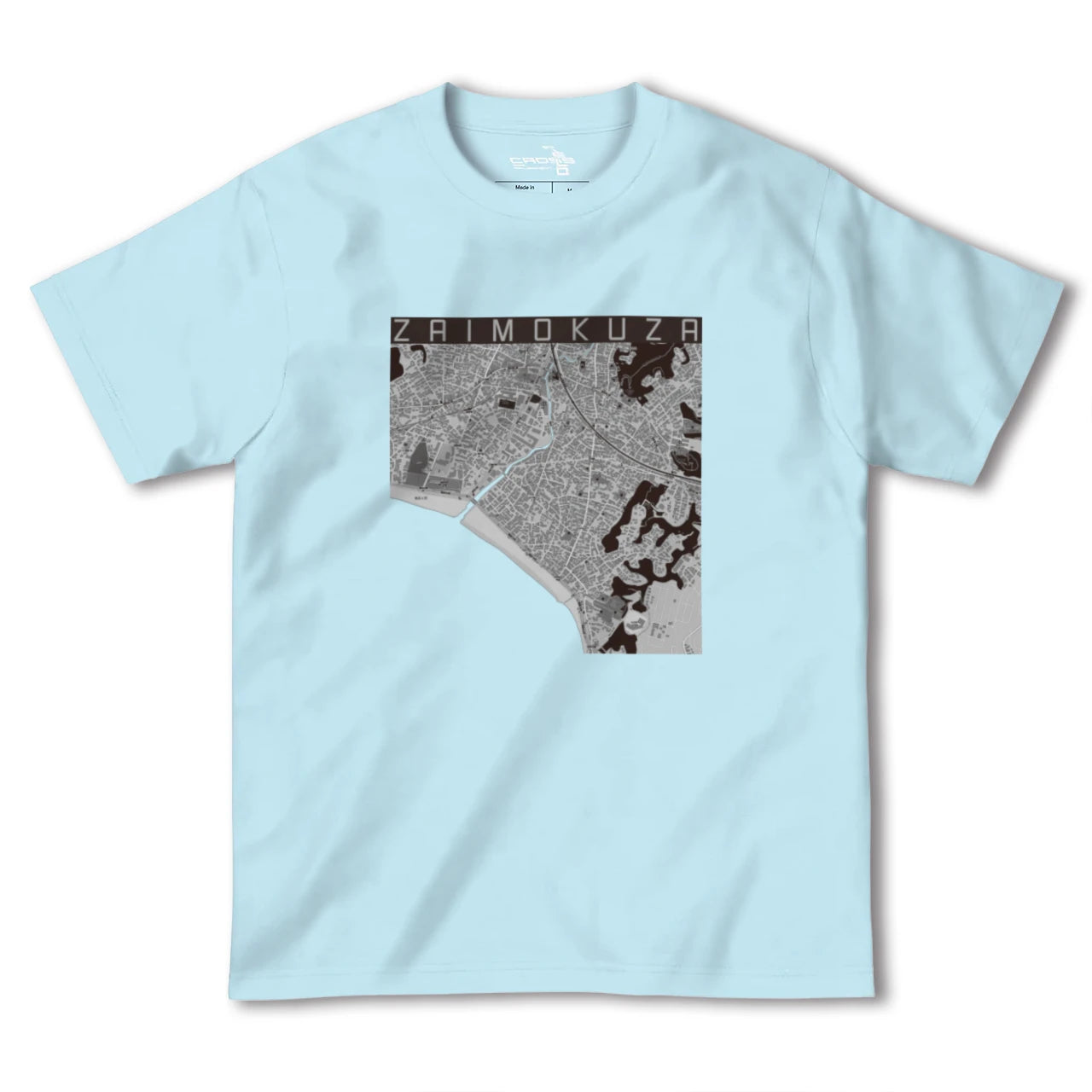 【材木座(神奈川県)】地図柄ヘビーウェイトTシャツ