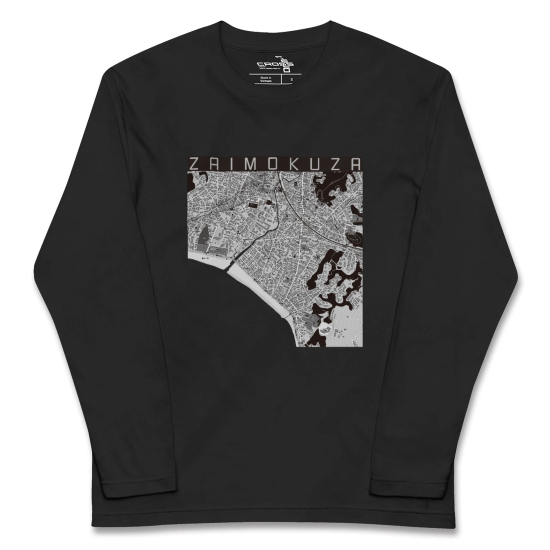 【材木座(神奈川県)】地図柄ロングスリーブTシャツ