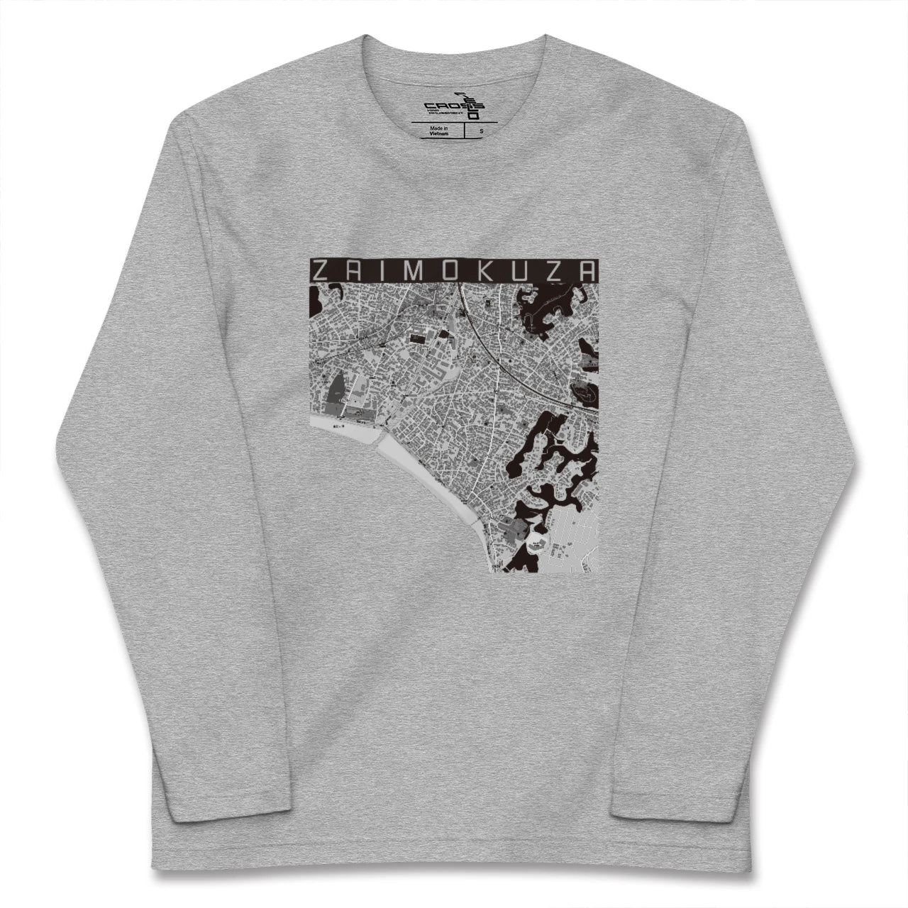 【材木座(神奈川県)】地図柄ロングスリーブTシャツ