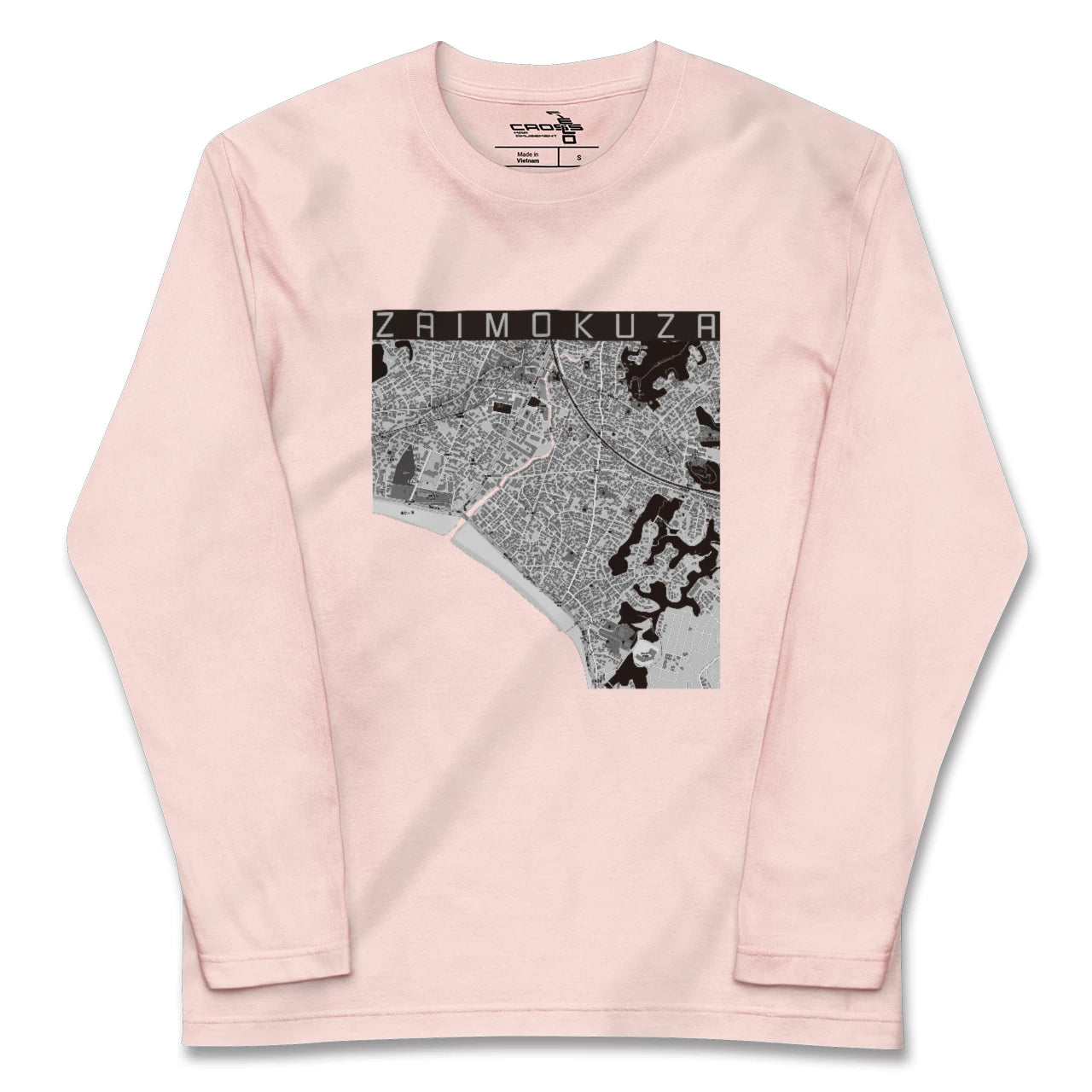 【材木座(神奈川県)】地図柄ロングスリーブTシャツ
