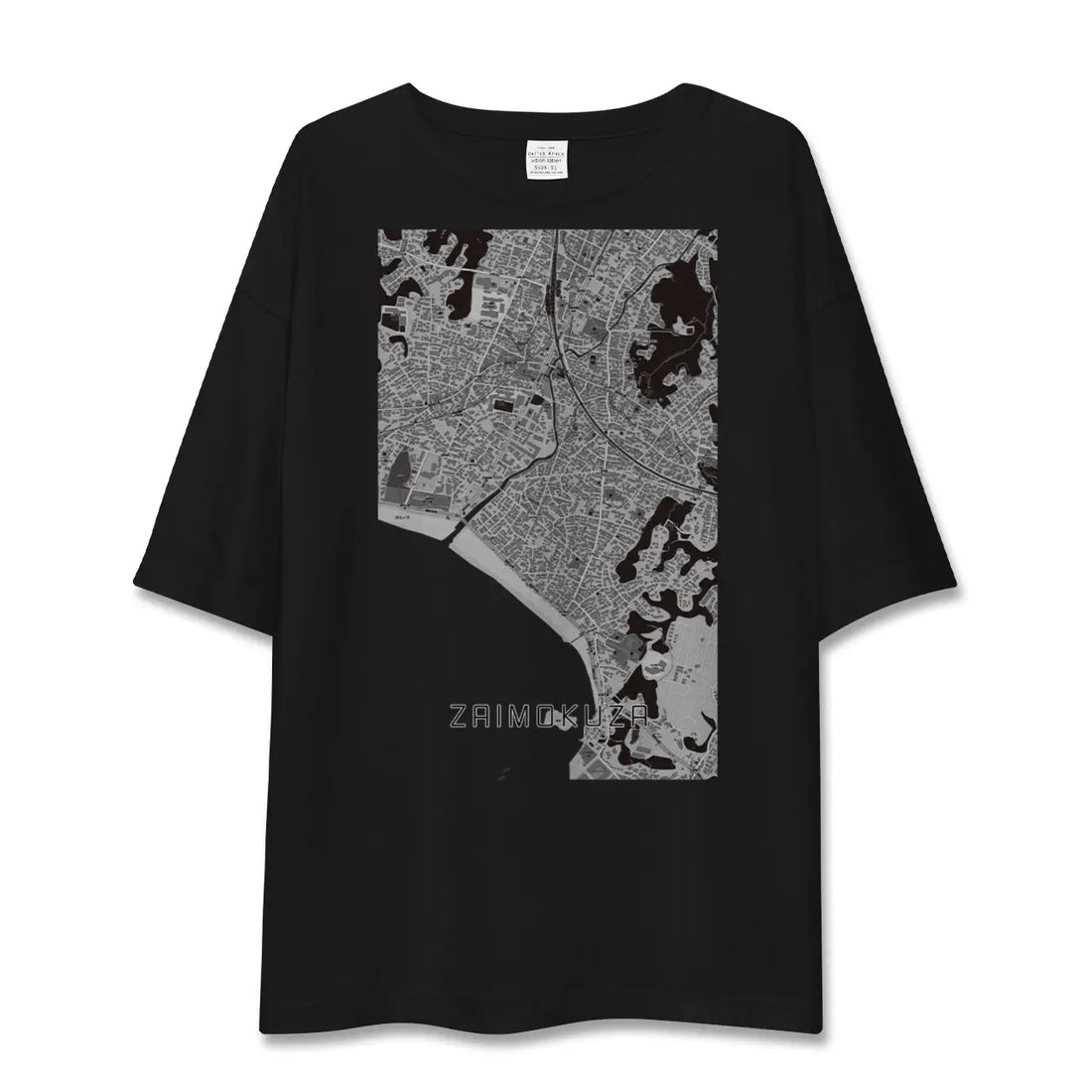 【材木座(神奈川県)】地図柄ビッグシルエットTシャツ