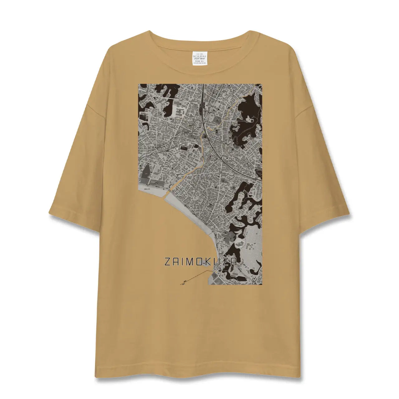 【材木座(神奈川県)】地図柄ビッグシルエットTシャツ