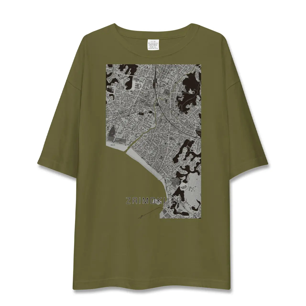 【材木座(神奈川県)】地図柄ビッグシルエットTシャツ