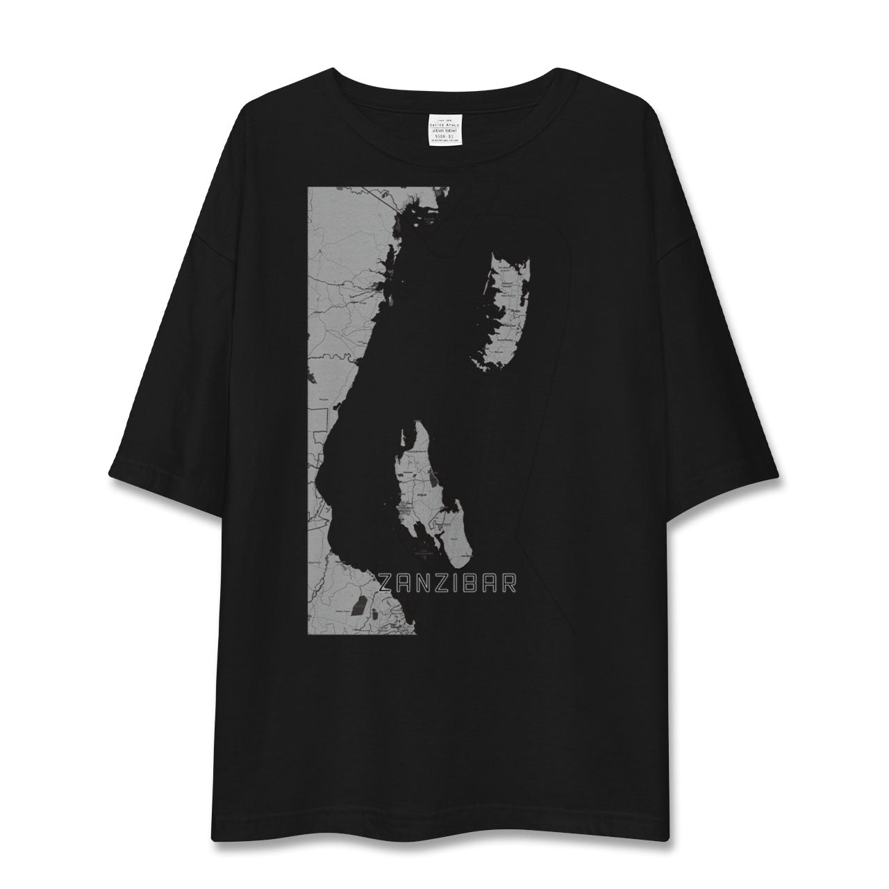 【ザンジバル(タンザニア)】地図柄ビッグシルエットTシャツ