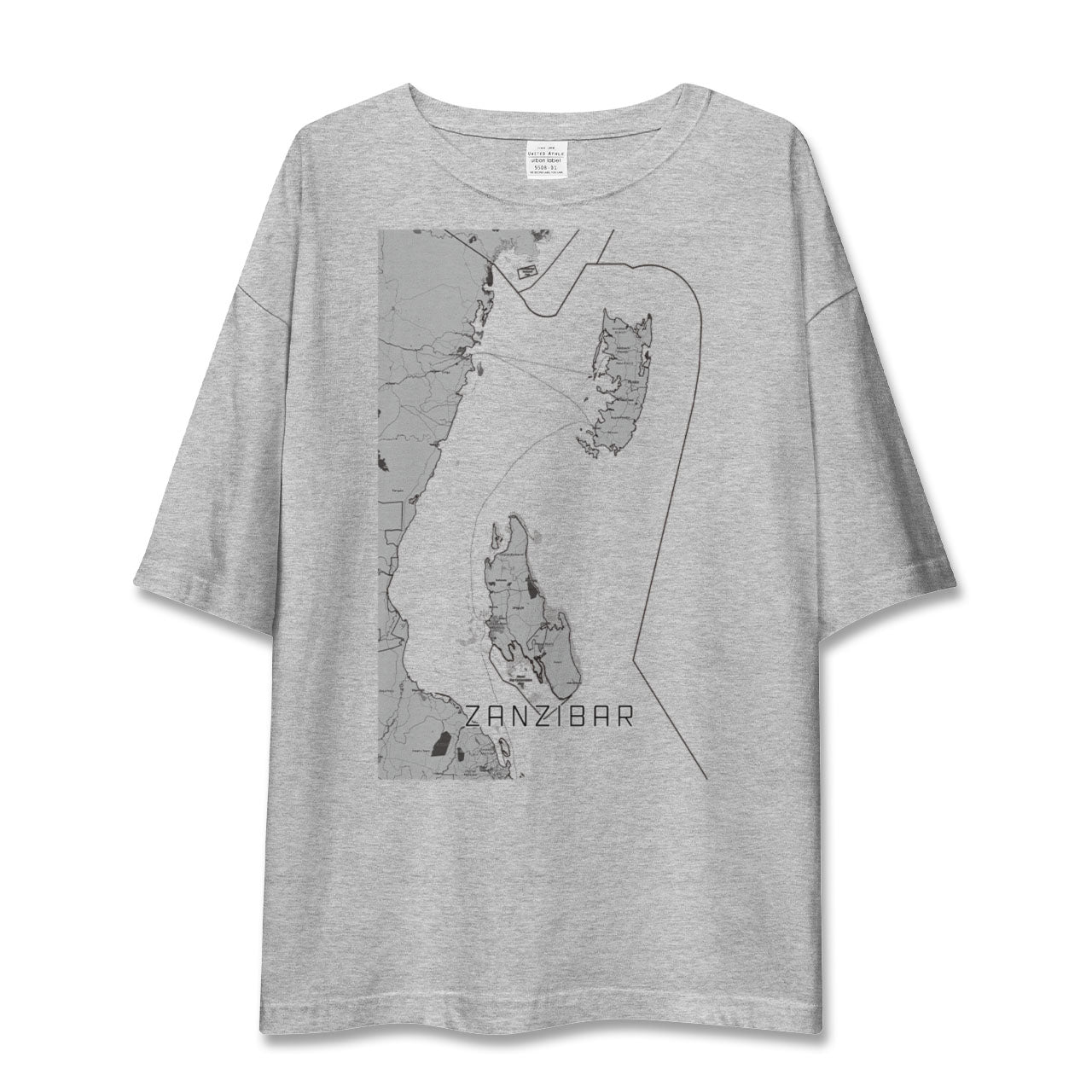 【ザンジバル(タンザニア)】地図柄ビッグシルエットTシャツ