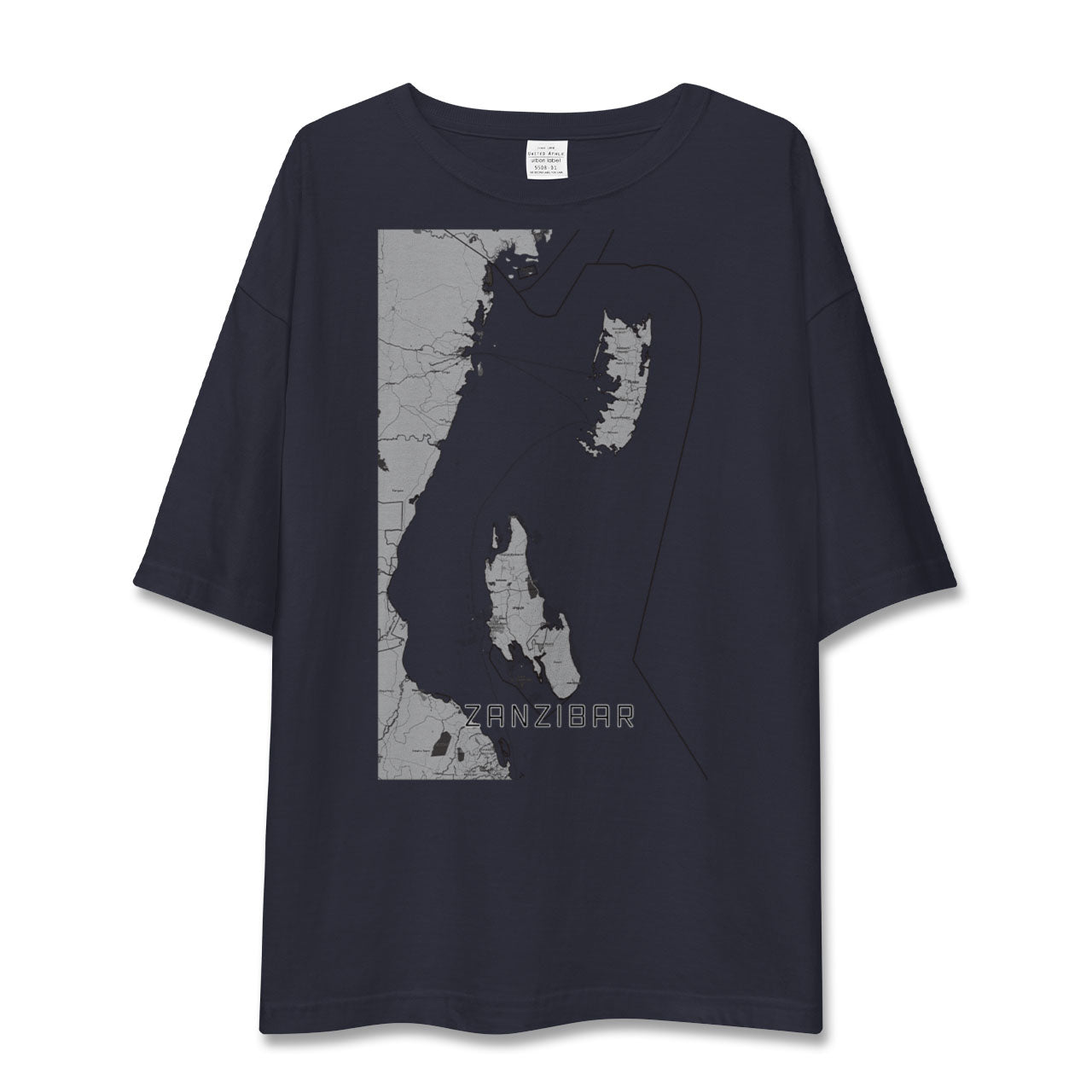 【ザンジバル(タンザニア)】地図柄ビッグシルエットTシャツ
