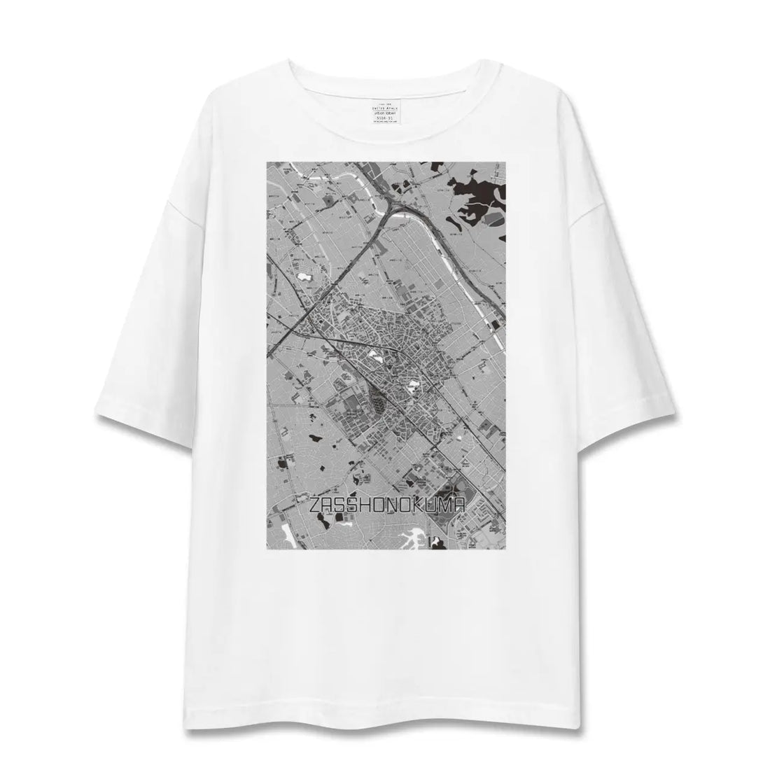 【雑餉隈(福岡県)】地図柄ビッグシルエットTシャツ