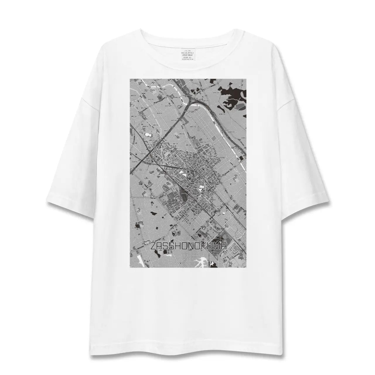 【雑餉隈(福岡県)】地図柄ビッグシルエットTシャツ