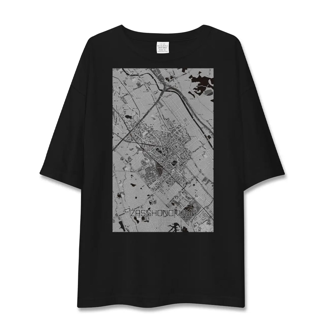 【雑餉隈(福岡県)】地図柄ビッグシルエットTシャツ