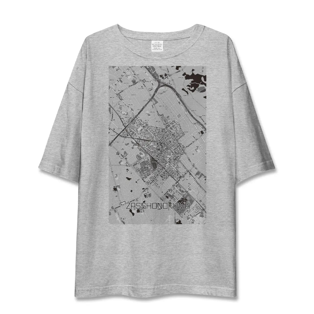 【雑餉隈(福岡県)】地図柄ビッグシルエットTシャツ