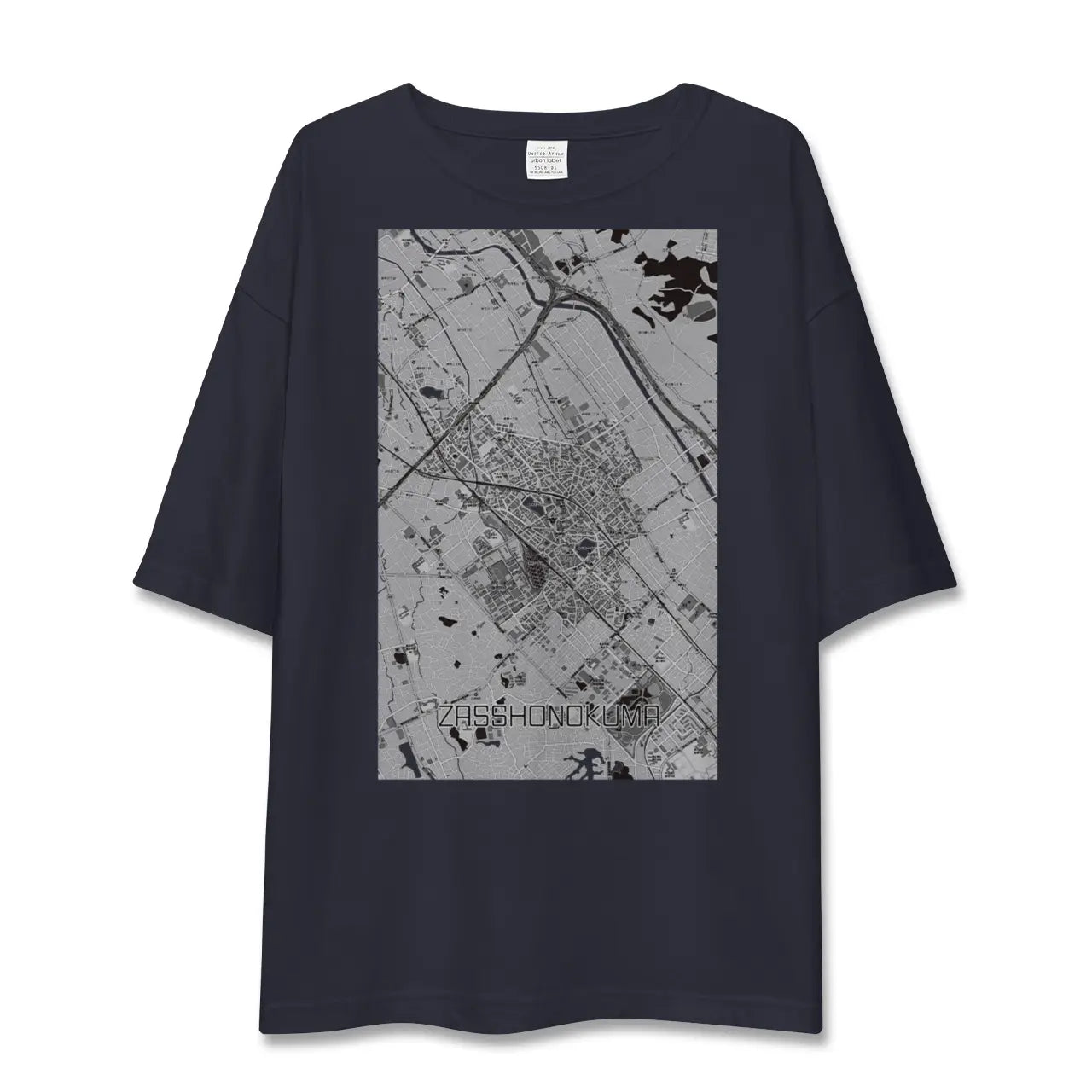 【雑餉隈(福岡県)】地図柄ビッグシルエットTシャツ