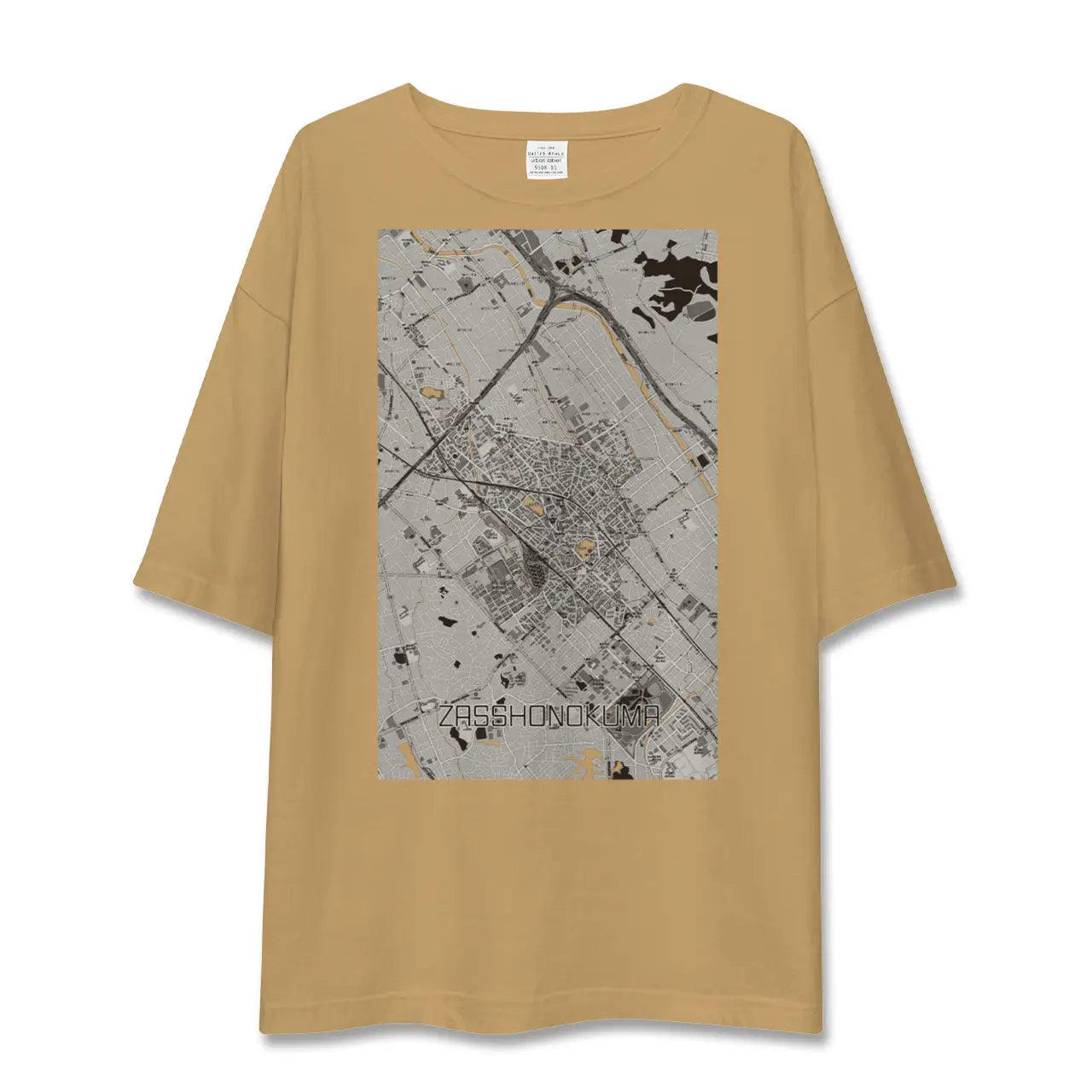 【雑餉隈(福岡県)】地図柄ビッグシルエットTシャツ