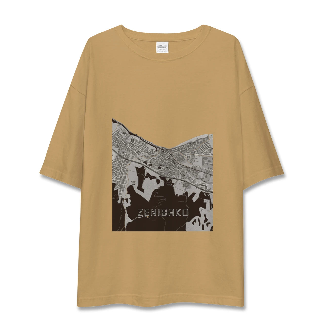 【銭函(北海道)】地図柄ビッグシルエットTシャツ