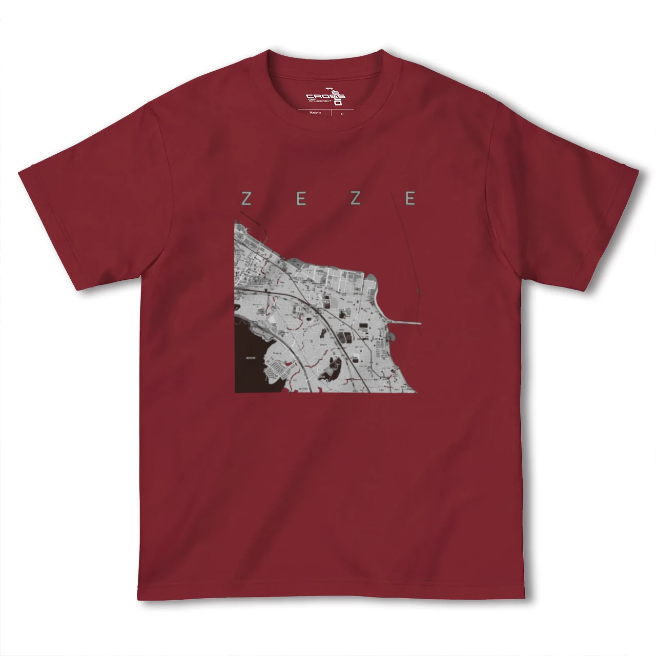 【膳所(滋賀県)】地図柄ヘビーウェイトTシャツ