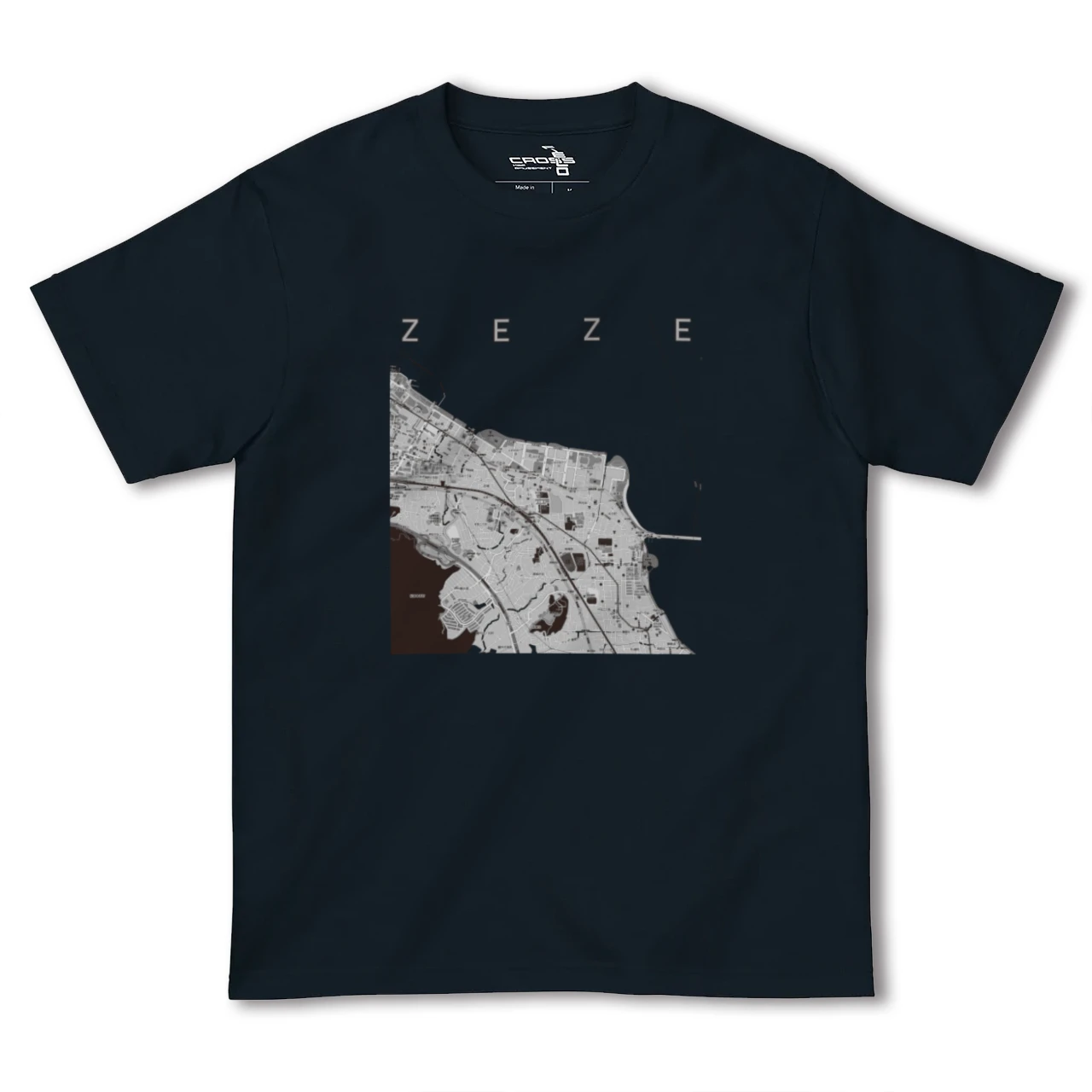 【膳所(滋賀県)】地図柄ヘビーウェイトTシャツ