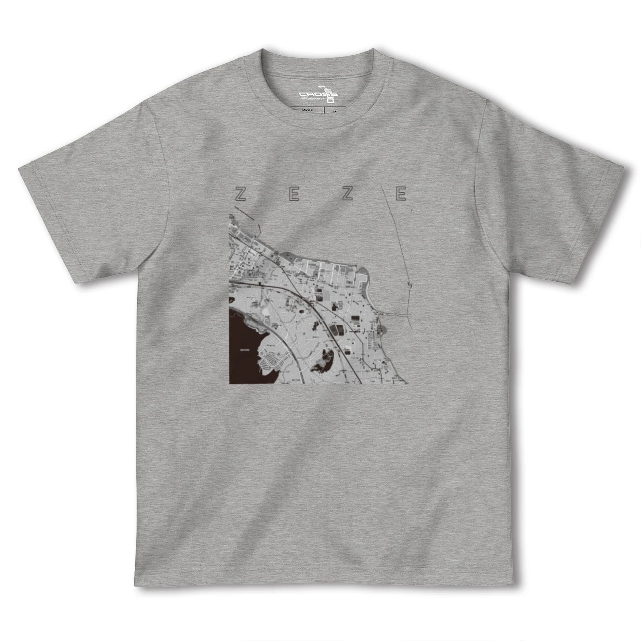 【膳所(滋賀県)】地図柄ヘビーウェイトTシャツ