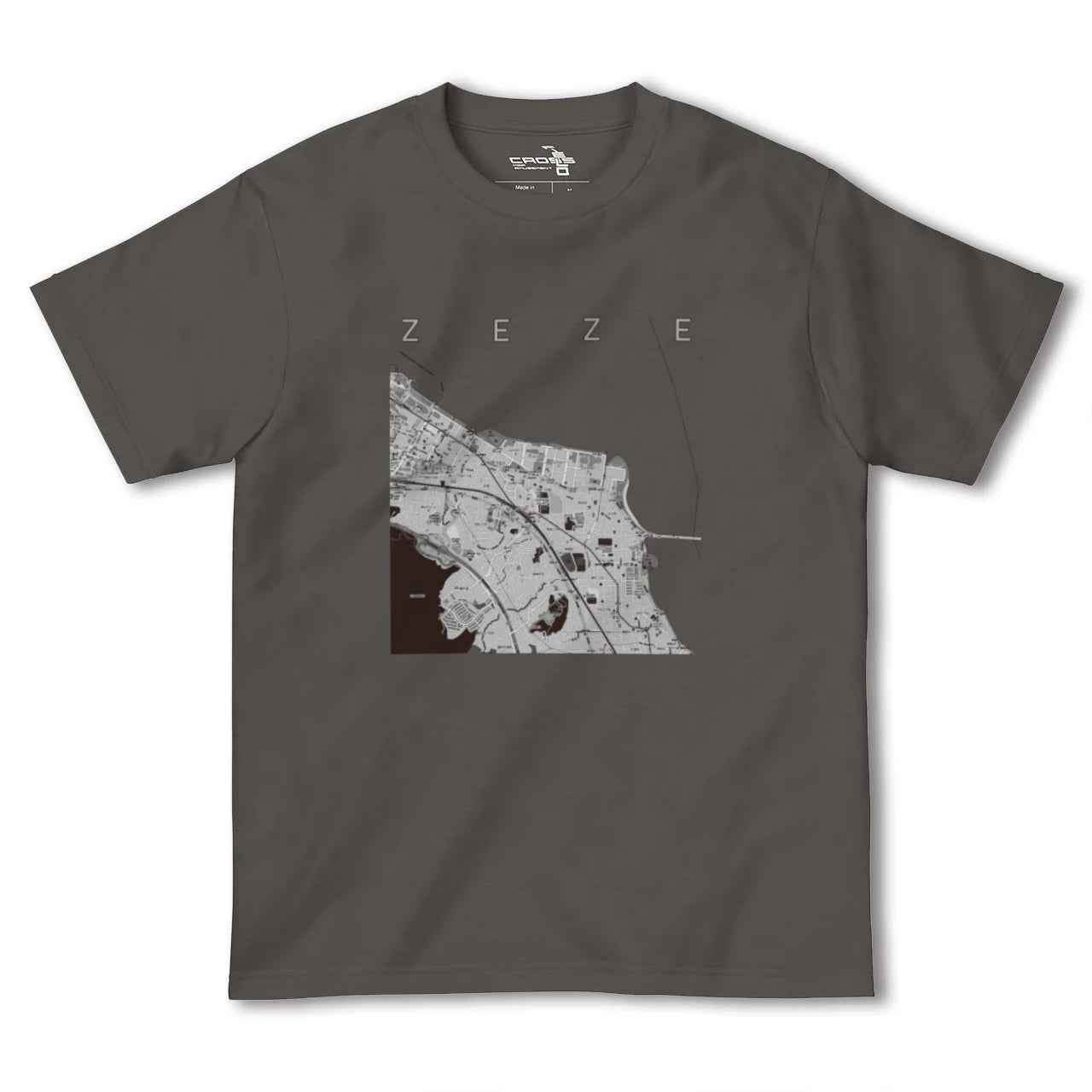 【膳所(滋賀県)】地図柄ヘビーウェイトTシャツ